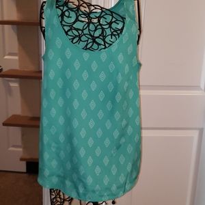 Aztec print mint green and white tank